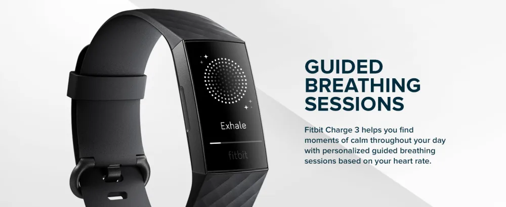 Fitbit Charge 3 Fitness Activity Tracker - guided breathing sessions