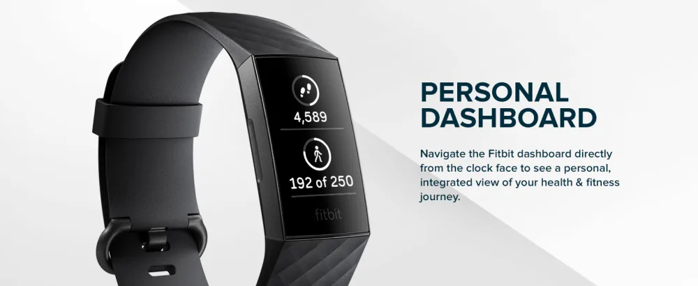 Fitbit Charge 3 Fitness Activity Tracker - personal dashboard