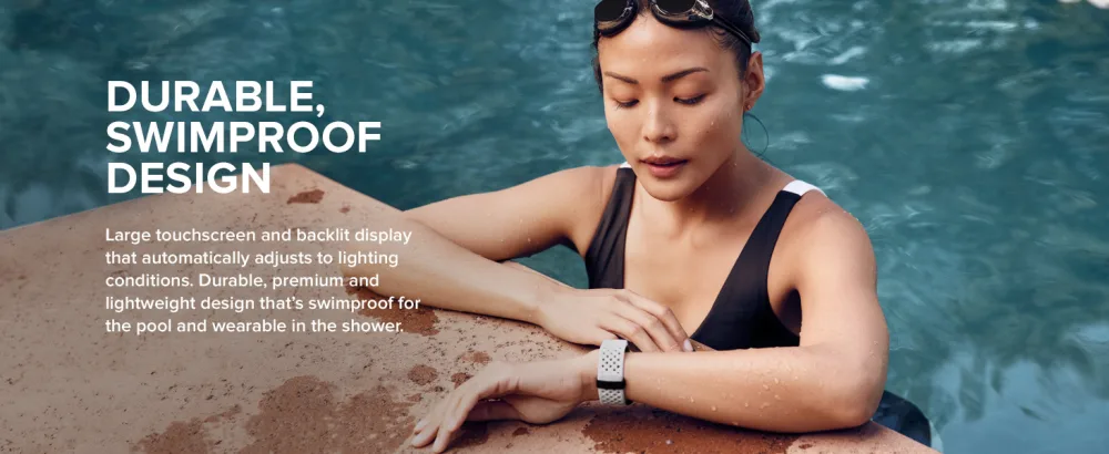 Fitbit Charge 3 Fitness Activity Tracker - Rose Gold/Blue Grey - durable swimproof design