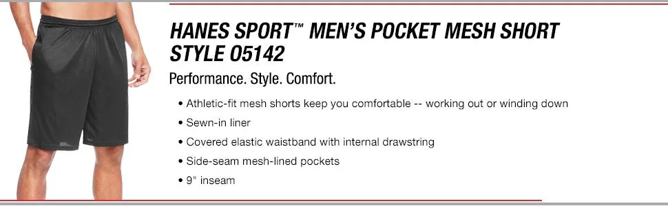 Hanes Sport Men's Mesh Pocket Short - product information 2