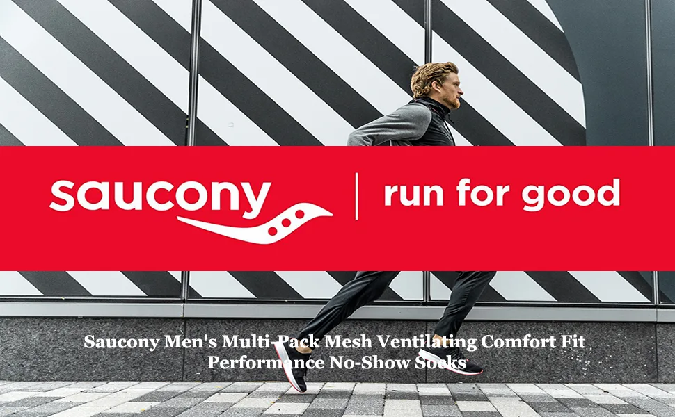 Saucony Men's Multi-pack Mesh Ventilating Comfort Fit Performance No-show Socks - Running socks no show