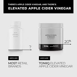 Toniiq Ultra High Strength Non-GMO Apple Cider Vinegar - 120 Capsules - Apple Cider Vinegar