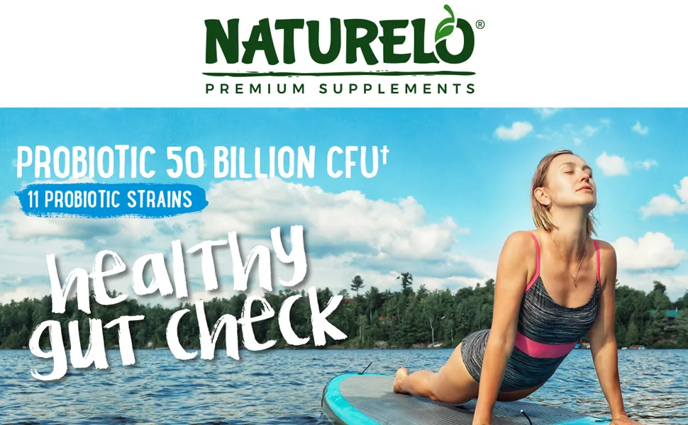 NATURELO Probiotic Supplement 50 Billion CFU - 30 Capsules - NATURELO Probiotic 30ct, Digestive Health, Immune Support, digestion, gut health, gas relief