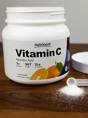 Nutricost Ascorbic Acid Powder (Vitamin C) - 2 LBS - Nutricost Vitamin C 2 Lbs
