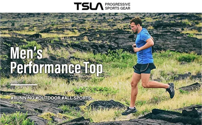 TSLA Men's Workout Running T-Shirts - product information 1