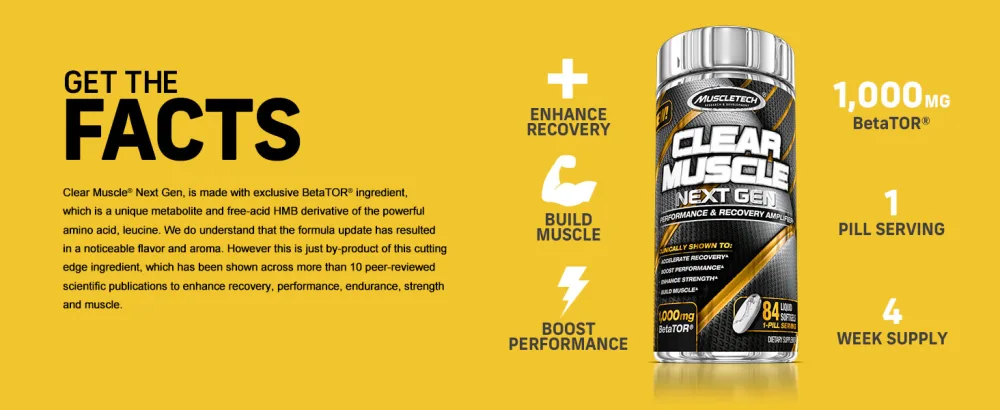 MuscleTech Clear Muscle HMB Free Acid - 84 Capsules - Get the facts