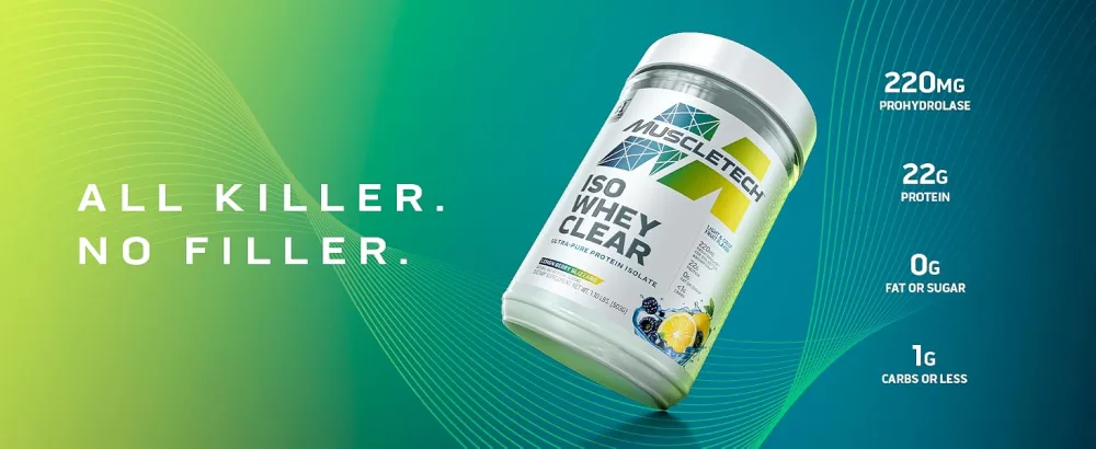 MuscleTech Clear Whey Protein Isolate - ALL KILLER. NO FILLER.