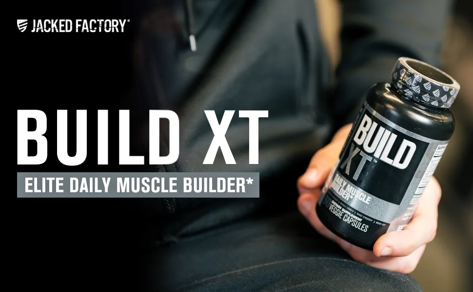 Build-XT Muscle Builder - Daily Muscle Building Supplement for Muscle Growth and Strength | Featuring Powerful Ingredients Peak02 & elevATP - 60 Veggie Pills 60 Count (Pack of 1) - header
