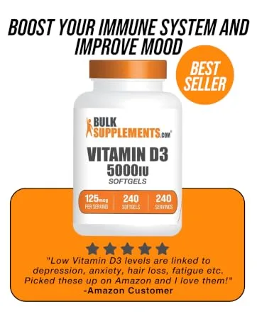 BulkSupplements Whey Protein Isolate Powder 90% - 250 Grams - Viatmin D3 Softgels