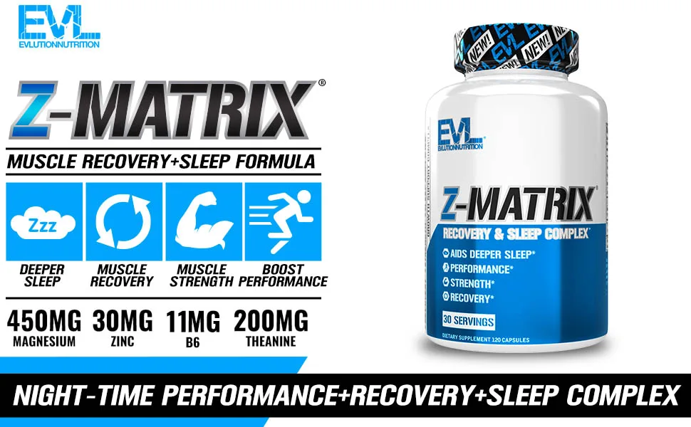 Evlution Nutrition Z Matrix Nighttime Recovery and Sleep Support - 30 Servings - product information 1