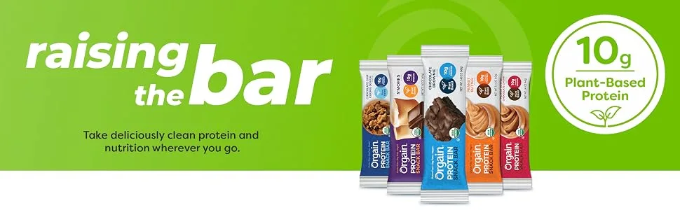 Orgain Organic Plant Based Protein Bar - Orgain 10g protein bars