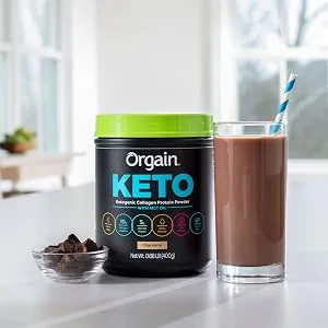 Orgain Keto Collagen Protein Powder with MCT Oil - easily mixes