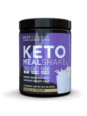 Keto Science Ketogenic Meal Shake Vanilla Dietary Supplement  Rich in MCTs and Protein  Paleo Friendly  Weight Loss  14 servings  20.7 oz Packaging May Vary Vanilla 1.28 Pound (Pack of 1) - keto protein shake visalus keto powder for weight loss chike lost weight fast for women weight loss