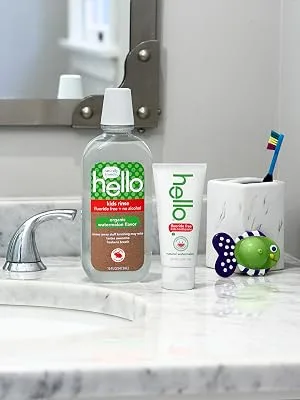 Hello Oral Care Kids Fluoride Free and SLS Free Toothpaste - Watermelon - 4.2 Ounce - Hello, Kids, Toothpaste