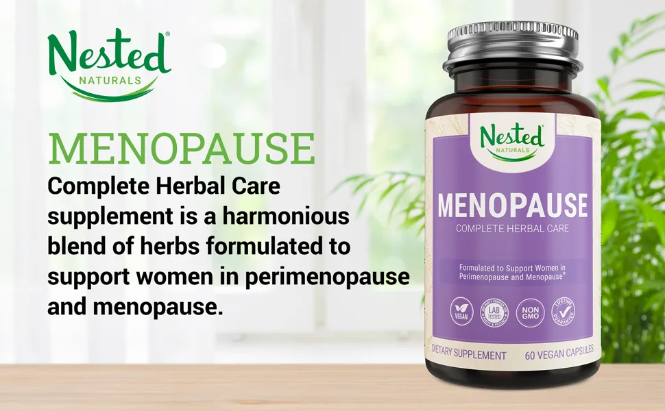 Nested Natural Menopause Complete Herbal Care Supplement for Women - 60 Capsules - Nested Naturals