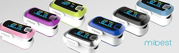 Mibest OLED Finger Pulse Oximeter O2 Meter - White/Silver - composite