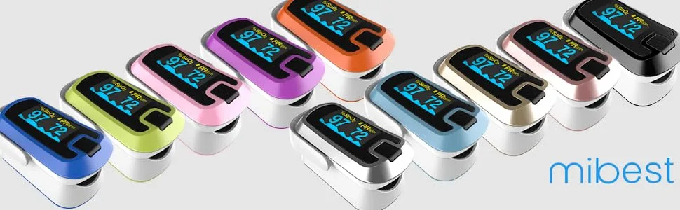 Mibest OLED Finger Pulse Oximeter O2 Meter - White/Silver - mibest