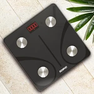 RENPHO Body Fat Scale Smart BMI Scale Digital Bathroom Wireless Weight Scale - Black - scale