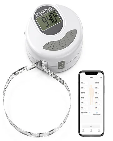 RENPHO Body Fat Scale Smart BMI Scale Digital Bathroom Wireless Weight Scale - Black - tape measure