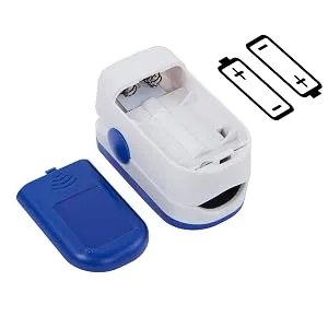 Zacurate 500BL Fingertip Pulse Oximeter Blood Oxygen - Navy Blue - battery orientation