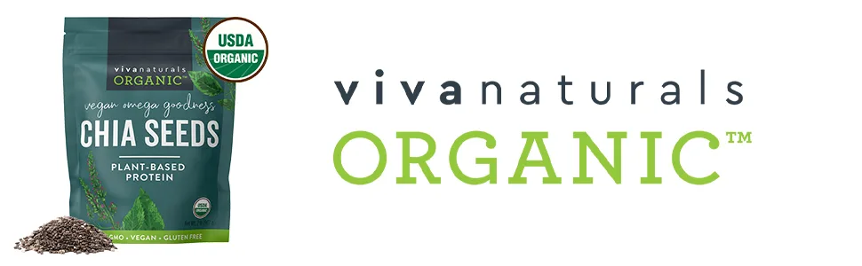 Viva Naturals Organic Raw Chia Seeds - 2 Lbs - Chia- 1