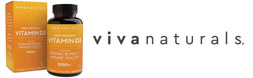 Viva Naturals Vitamin D3 5000 IU - 360 Capsules  - vitamin d supplements