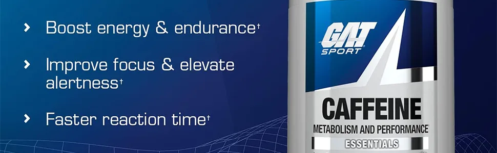 GAT Sport Essentials - 200 mg Caffeine - Metabolism and Performance 100 Tablets - banner 2