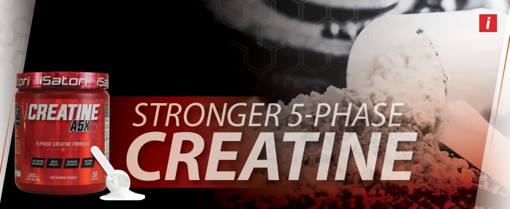 iSatori Creatine A5X 5 Phase Creatine Powder with Creatine Monohydrate & Betaine Anhydrous Stim-Free Pre Workout Muscle Builder & Post Workout Recovery Powder Unflavored (50 Servings) - creatine monohydrate powder muscle workout supplements creatina best nutrition recovery supplement