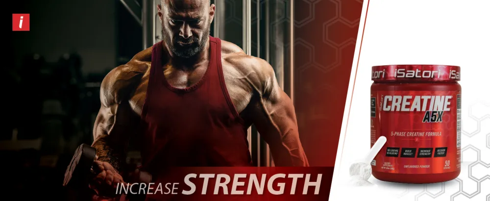 iSatori Creatine A5X 5 Phase Creatine Powder with Creatine Monohydrate & Betaine Anhydrous Stim-Free Pre Workout Muscle Builder & Post Workout Recovery Powder Unflavored (50 Servings) - iSatori CREATINE A5X Helps Increase Strength
