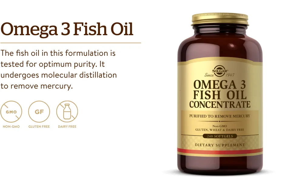 Solgar Omega 3 Fish Oil Concentrate - 240 Softgels - Solgar