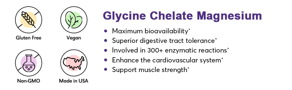 Innate Vitality Magnesium Glycinate 500mg 70mg Elemental Magnesium per Cap High Absorption Non-GMO No Gluten Nerve Muscle Bone Heart Health 120 Veggie Capsules - Innate Vitality Magnesium Glycinate helps promote relaxation and healthy sleep.*
