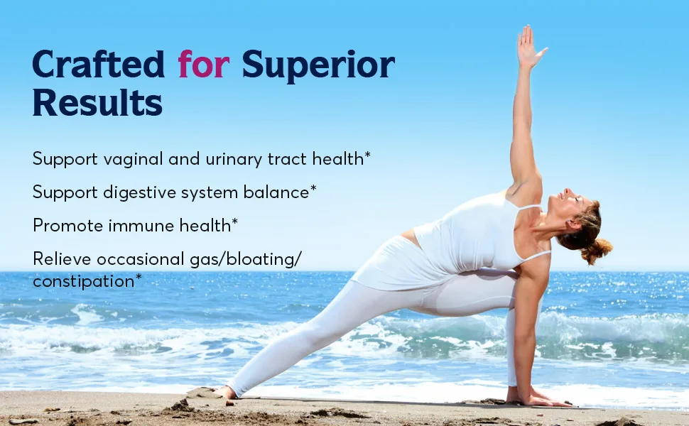 Innate Vitality Women's Probiotics 50 Billion CFUs - 60 Capsules - Support vaginal, urinary, digestive and immune health & relieve occasional bloating & gas