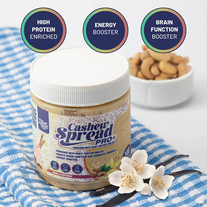 Organic Nation Cashew Spread pro+ Enriched With Whey protein Isolate 275 Gram